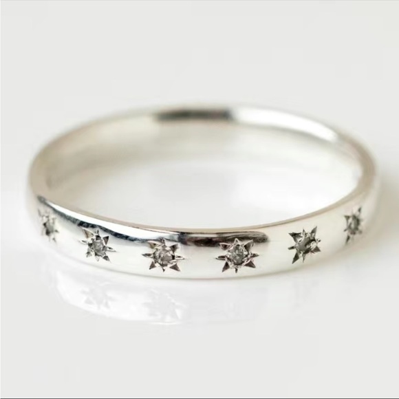 New 925 Silver Gorgeous Stacking Diamond Band Ring - Picture 3 of 10